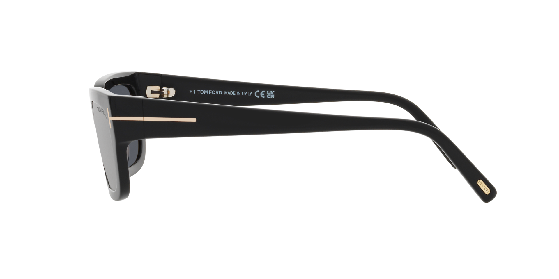 Ezra Glänzendes Schwarz AcetatSunglass Frames von B24, Seitenansicht