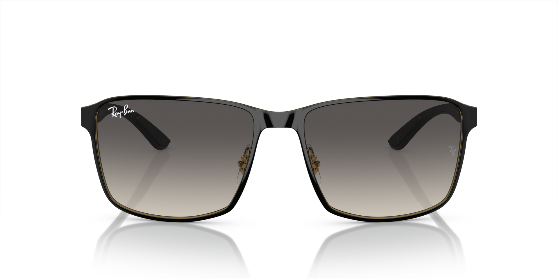 RB3721 Zwart op goud MetaalSunglass Frames van B24, Vooraanzicht