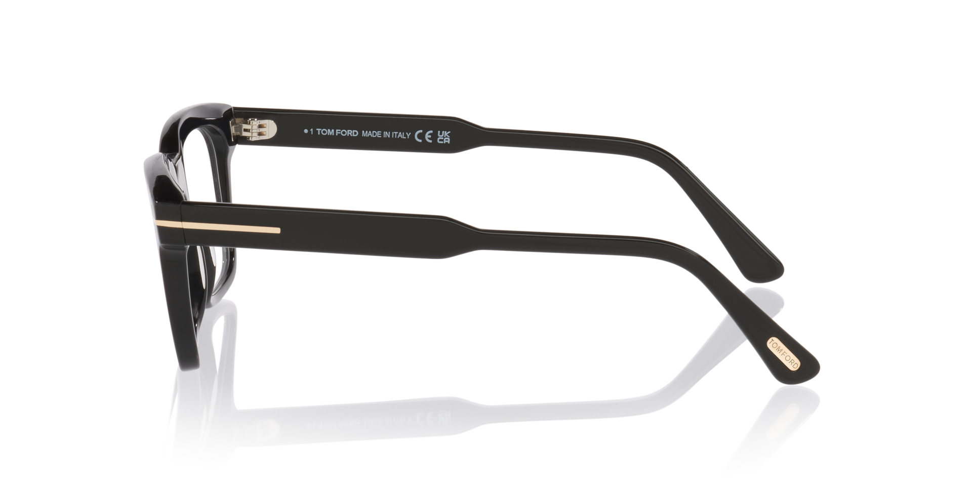 FT6122-B Glänzendes Schwarz AcetatEyeglass Frames von B24, Seitenansicht