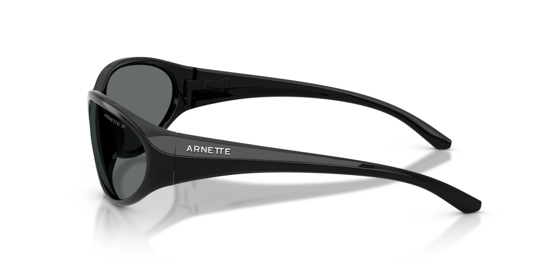 AN4368 Recycled Black KunststofSunglass Frames van B24, Zijaanzicht