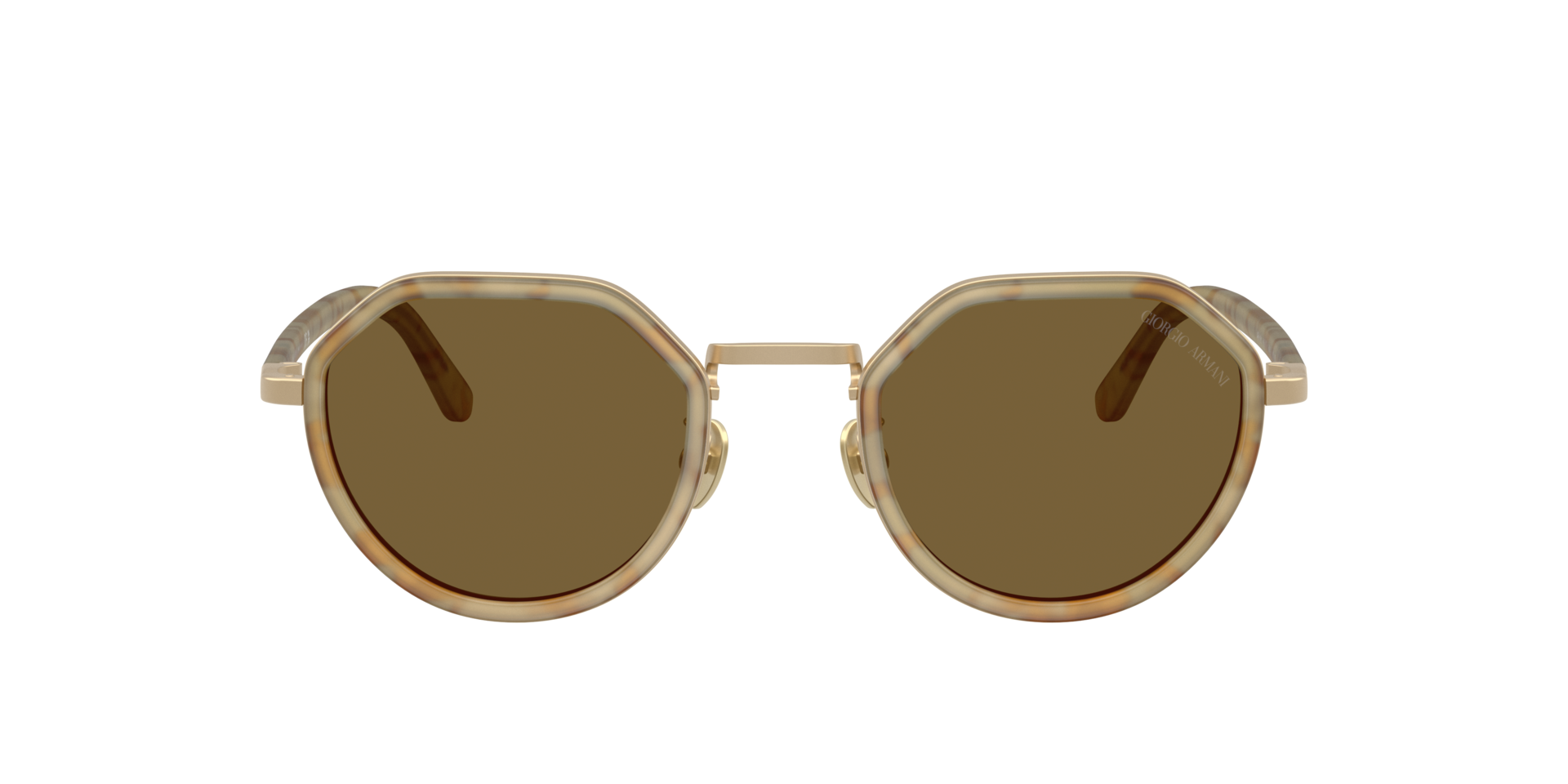 AR6181 Yellow Havana MetaalSunglass Frames van B24, met getinte lenzen