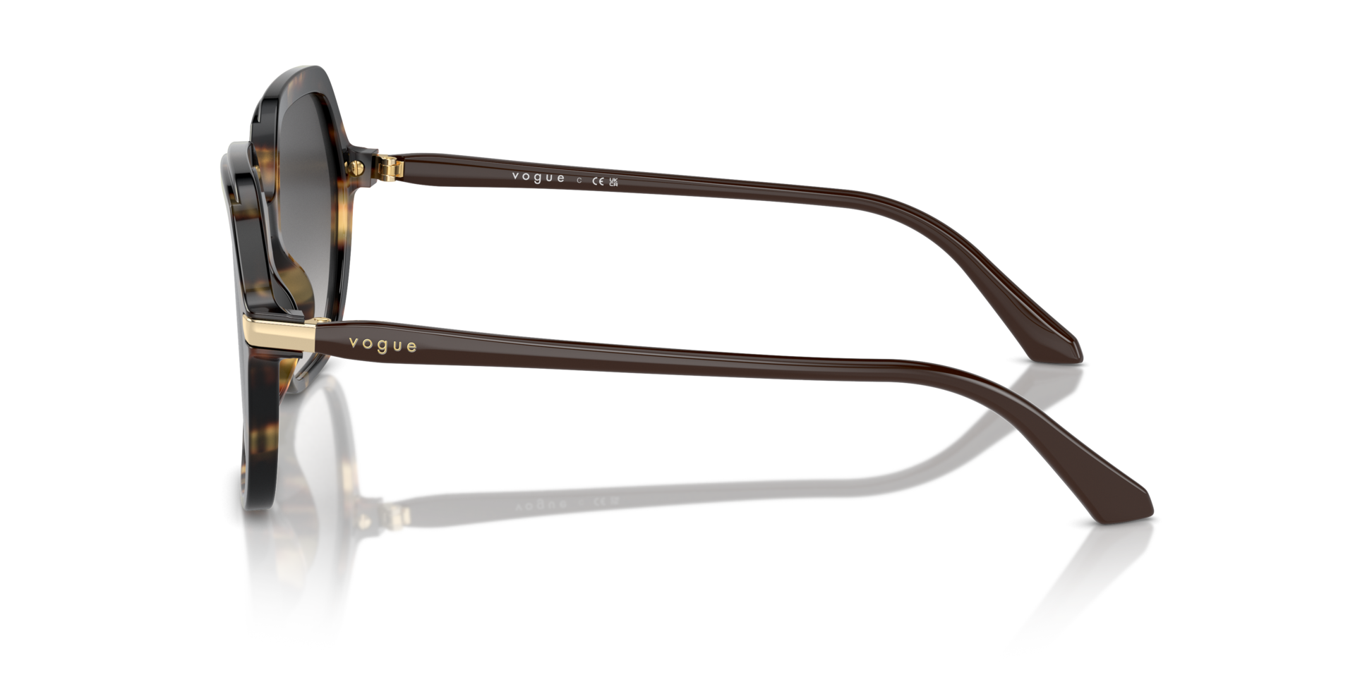 VO5561S Geel tortoise AcetaatSunglass Frames van B24, Zijaanzicht