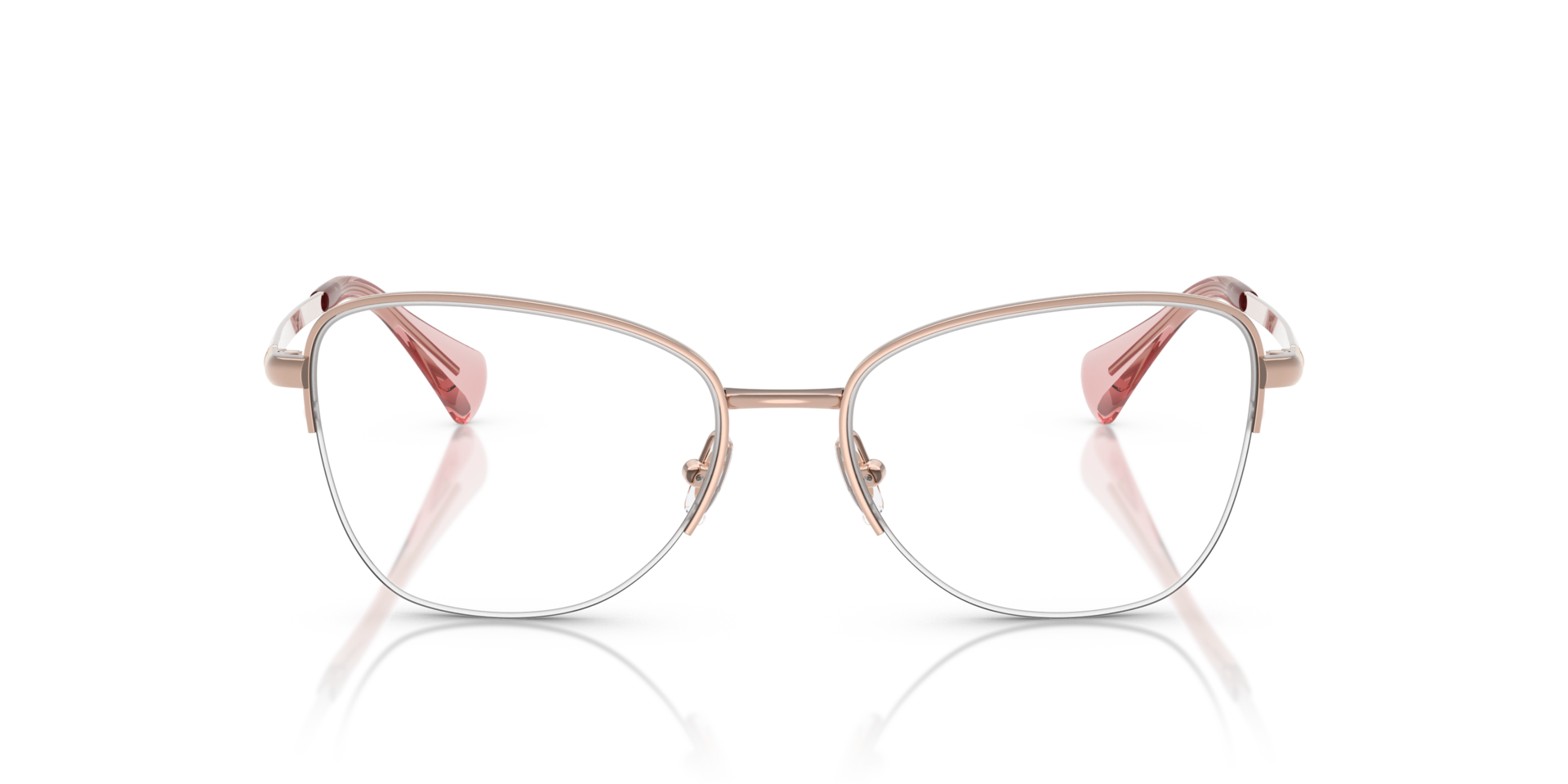 RA6061 Glanzend Roségoud MetaalEyeglass Frames van B24, Vooraanzicht