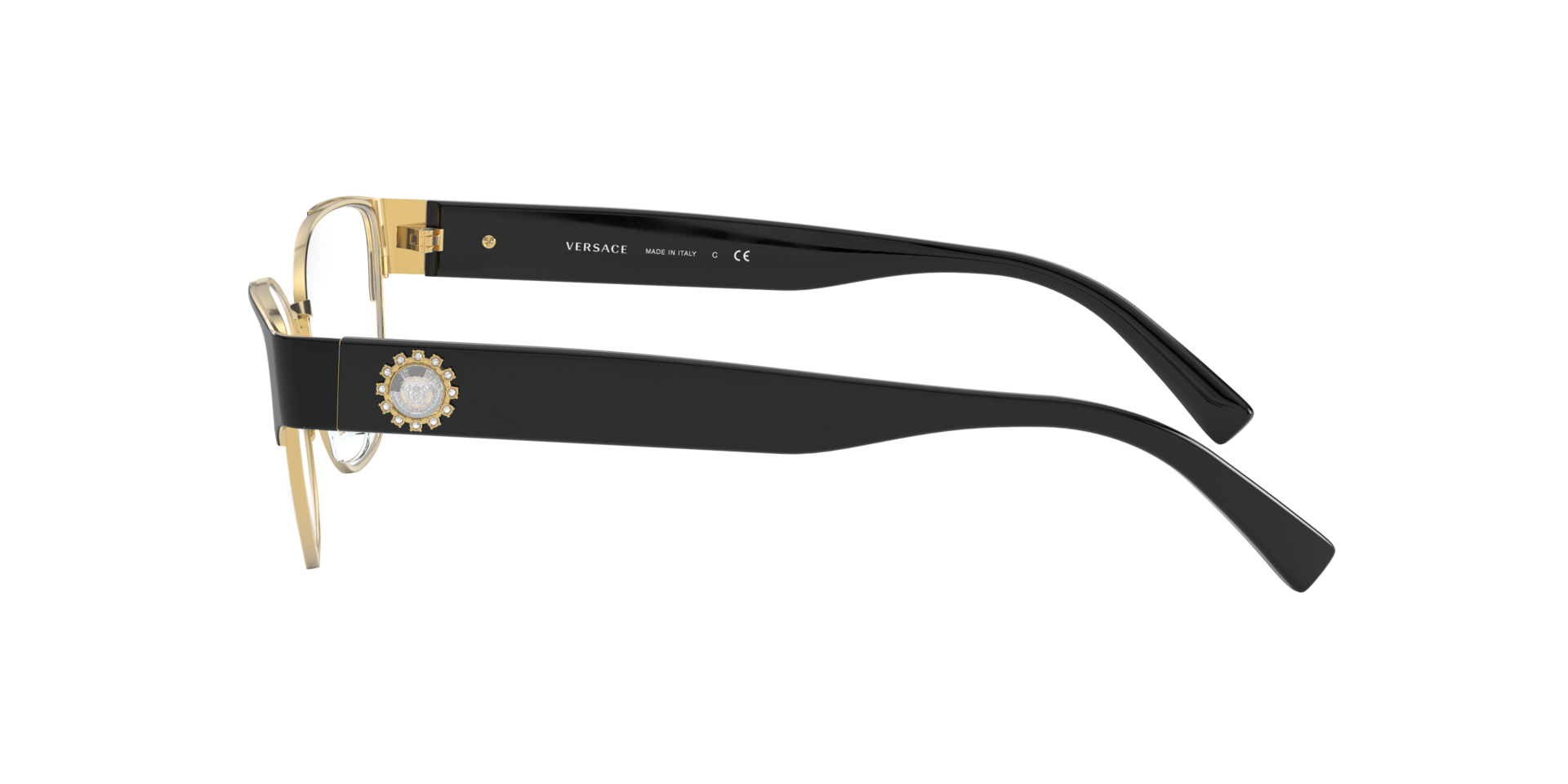 VE1267B Gold & Schwarz MetallEyeglass Frames von B24, Seitenansicht