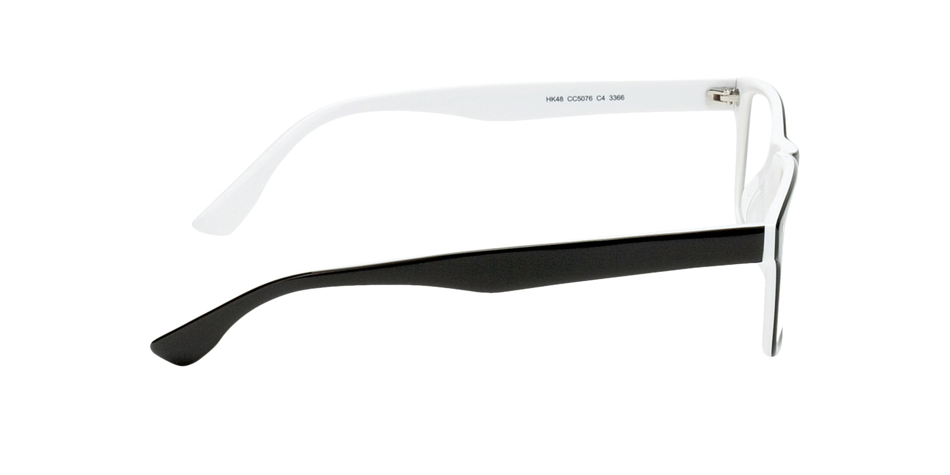 Münichen Schwarz & Weiß AcetatEyeglass Frames von B24, Seitenansicht
