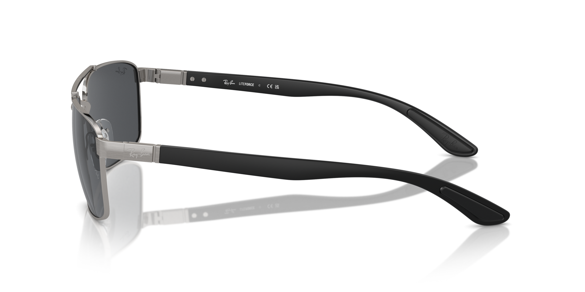 RB3737 Staalgrijs MetaalSunglass Frames van B24, Zijaanzicht