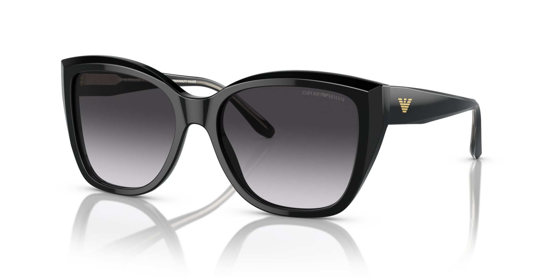 EA4198 Zwart AcetaatSunglass Frames van B24, Hoekweergave