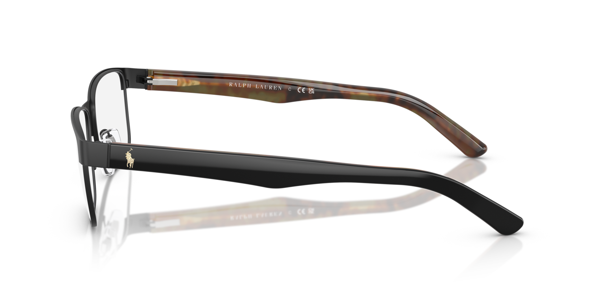 PH1157 Matt Schwarz MetallEyeglass Frames von B24, Seitenansicht