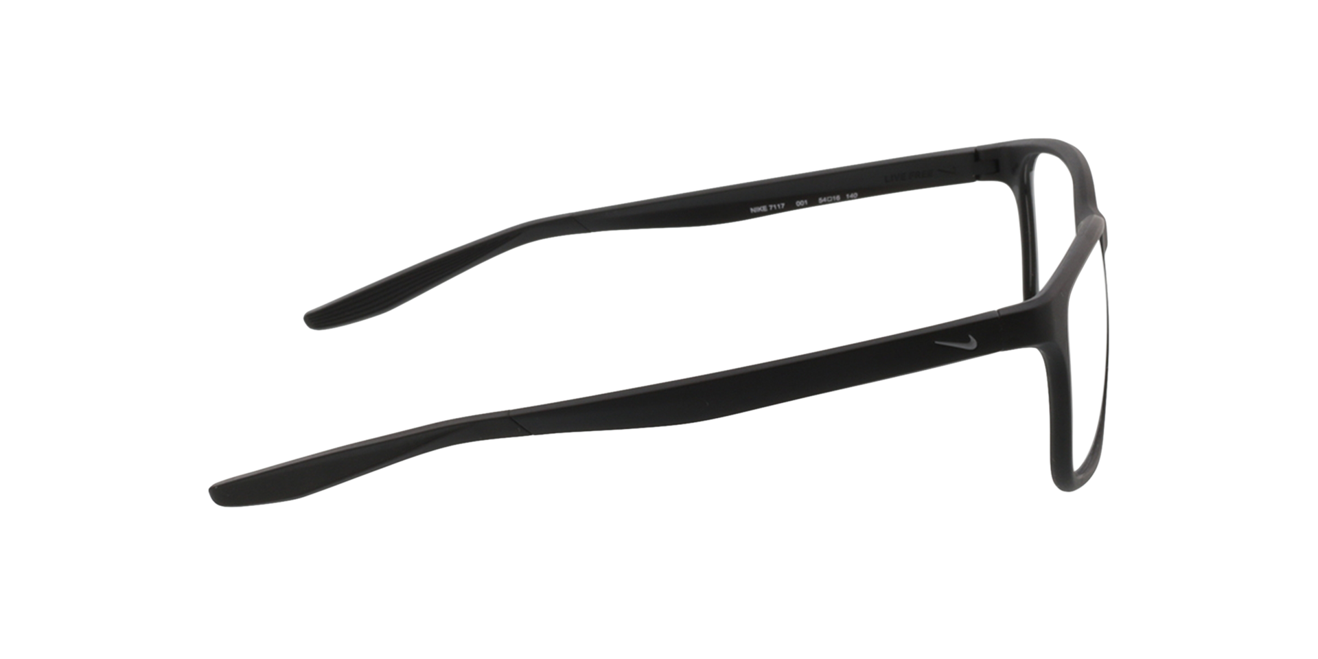 Nike 7117 Zwartmat KunststofEyeglass Frames van B24, Zijaanzicht