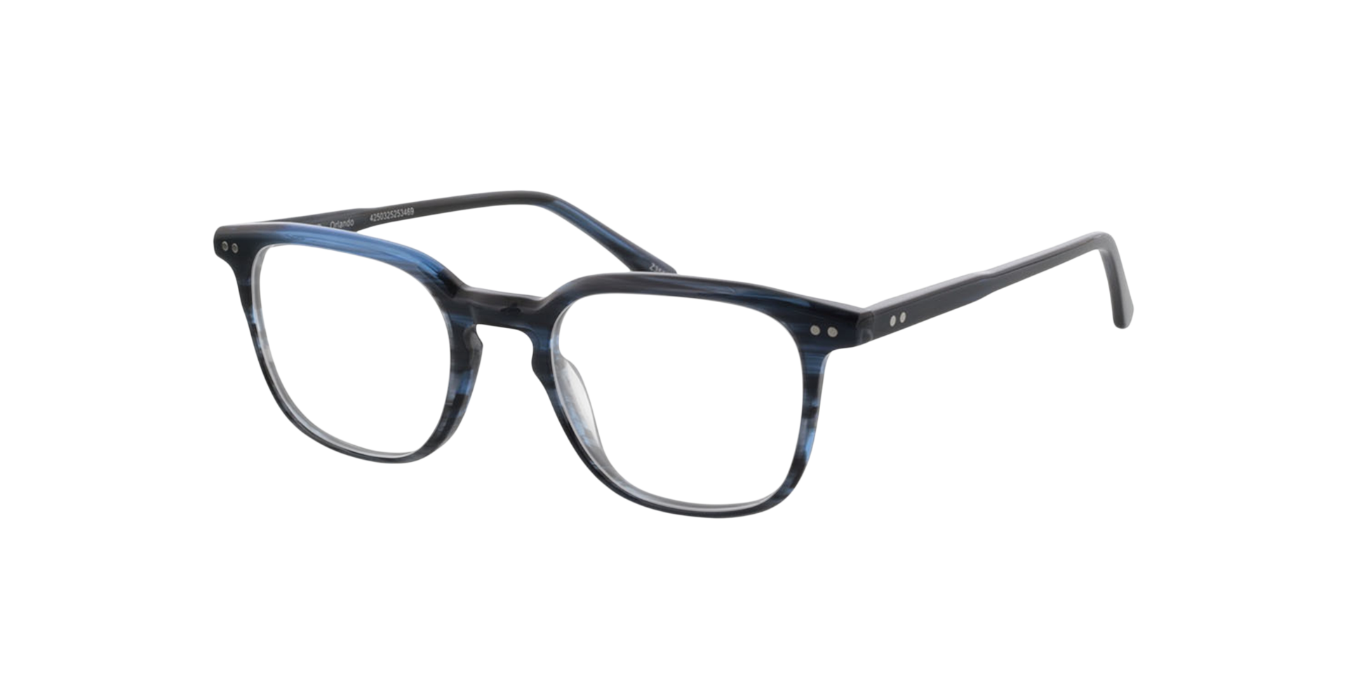 Orlando Blauw Hoorn AcetaatEyeglass Frames van B24, Hoekweergave