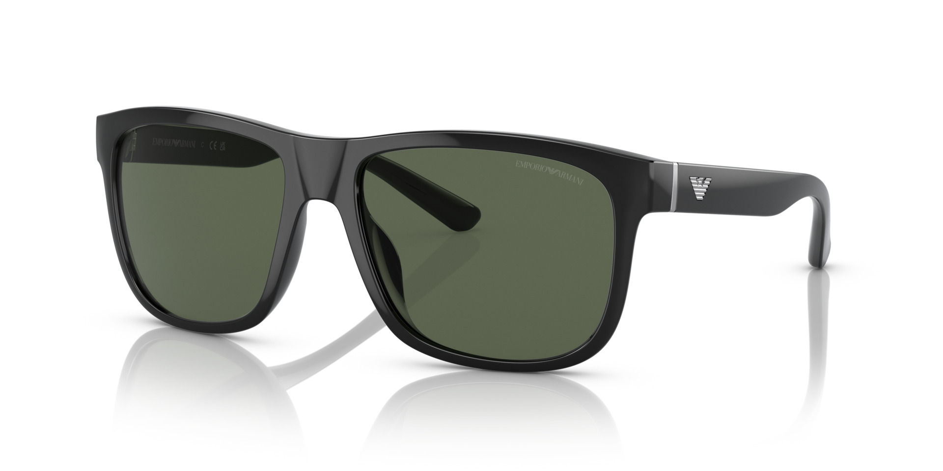 EA4182U Glanzend zwart KunststofSunglass Frames van B24, Hoekweergave