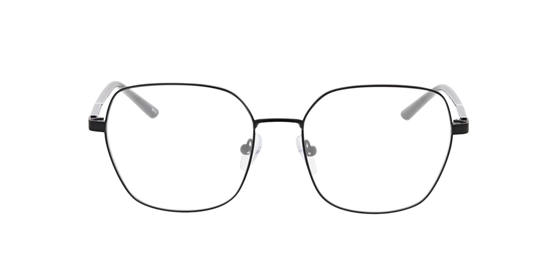 Genua Matt Black  &  Black MetallEyeglass Frames von B24, Vorderansicht
