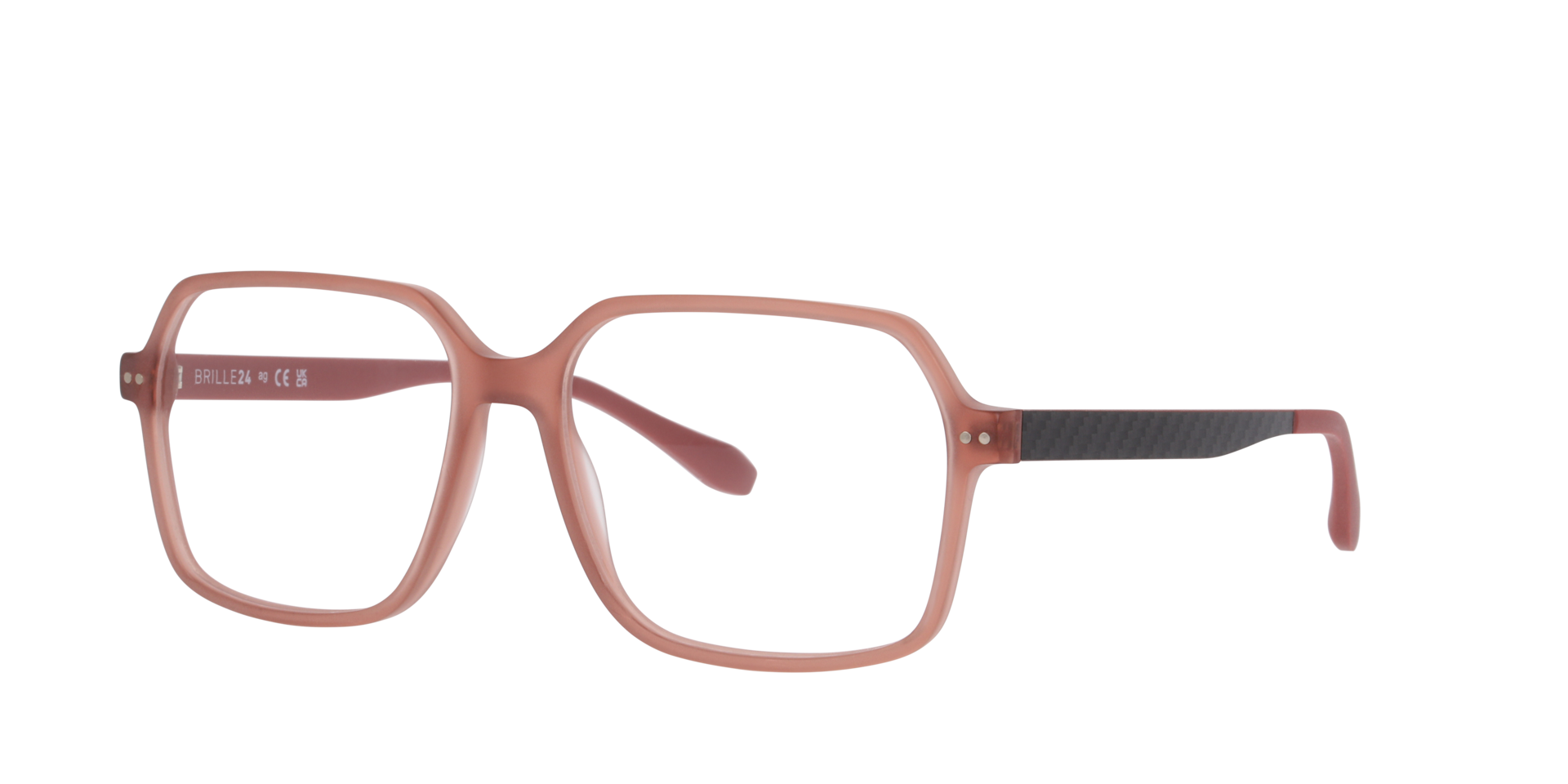 Nantes Crystal Dusty Pink AcetaatEyeglass Frames van B24, Hoekweergave