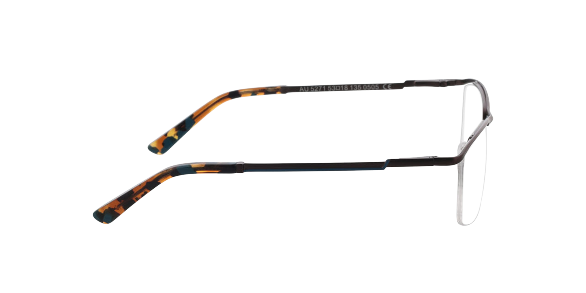 Derry Brown  &  Blue  &  Havana Blue MetallEyeglass Frames von B24, Seitenansicht