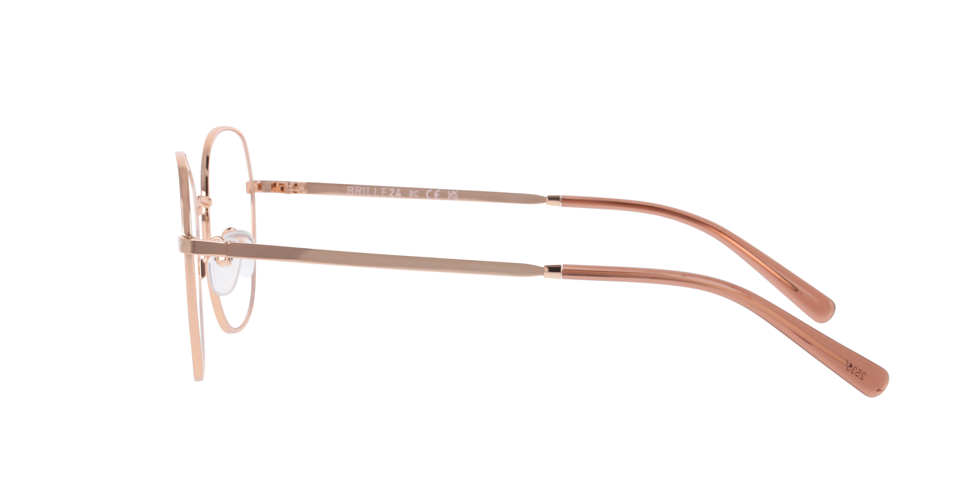 Athen Roségoud MetaalEyeglass Frames van B24, Zijaanzicht