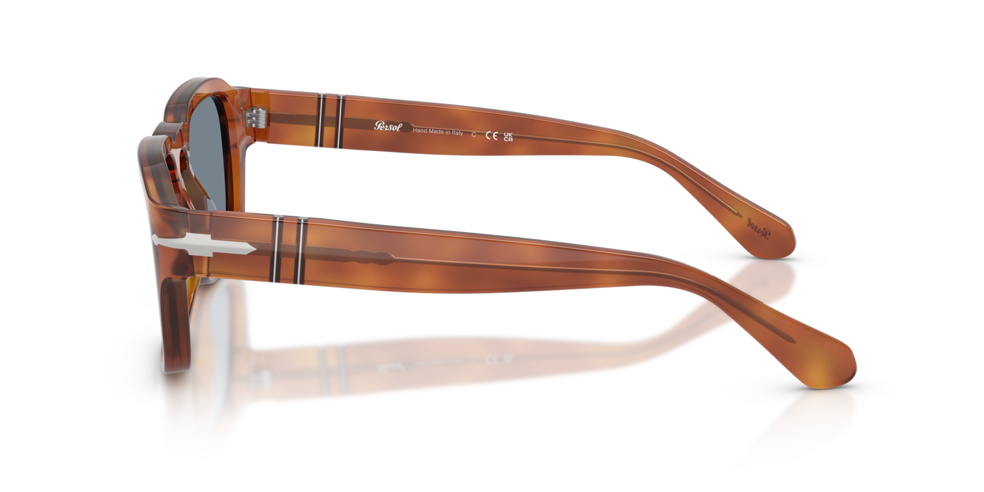 PO3386S Terra Di Siena AcetaatSunglass Frames van B24, Zijaanzicht