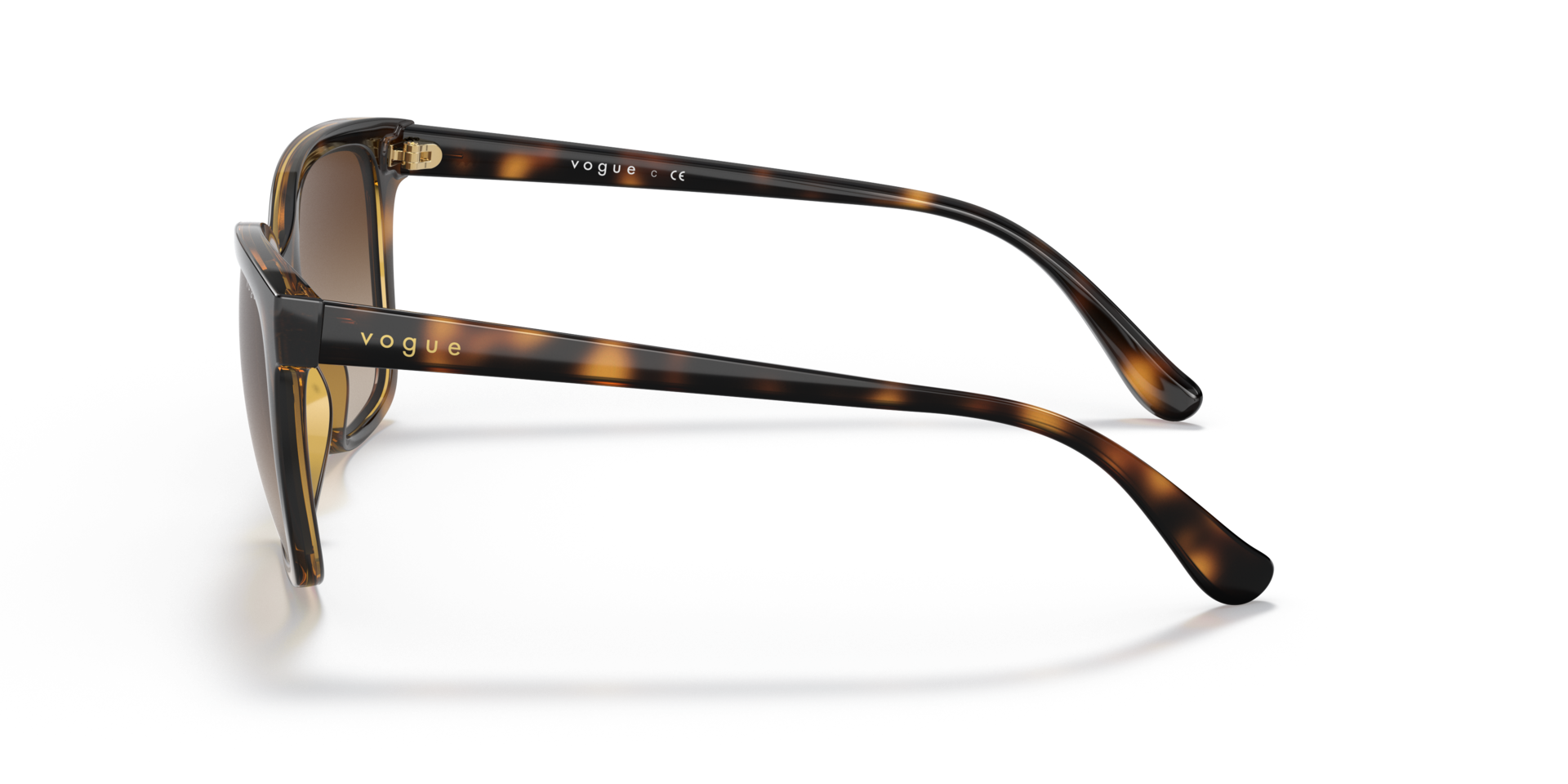 VO5426S Donker Havana KunststofSunglass Frames van B24, Zijaanzicht