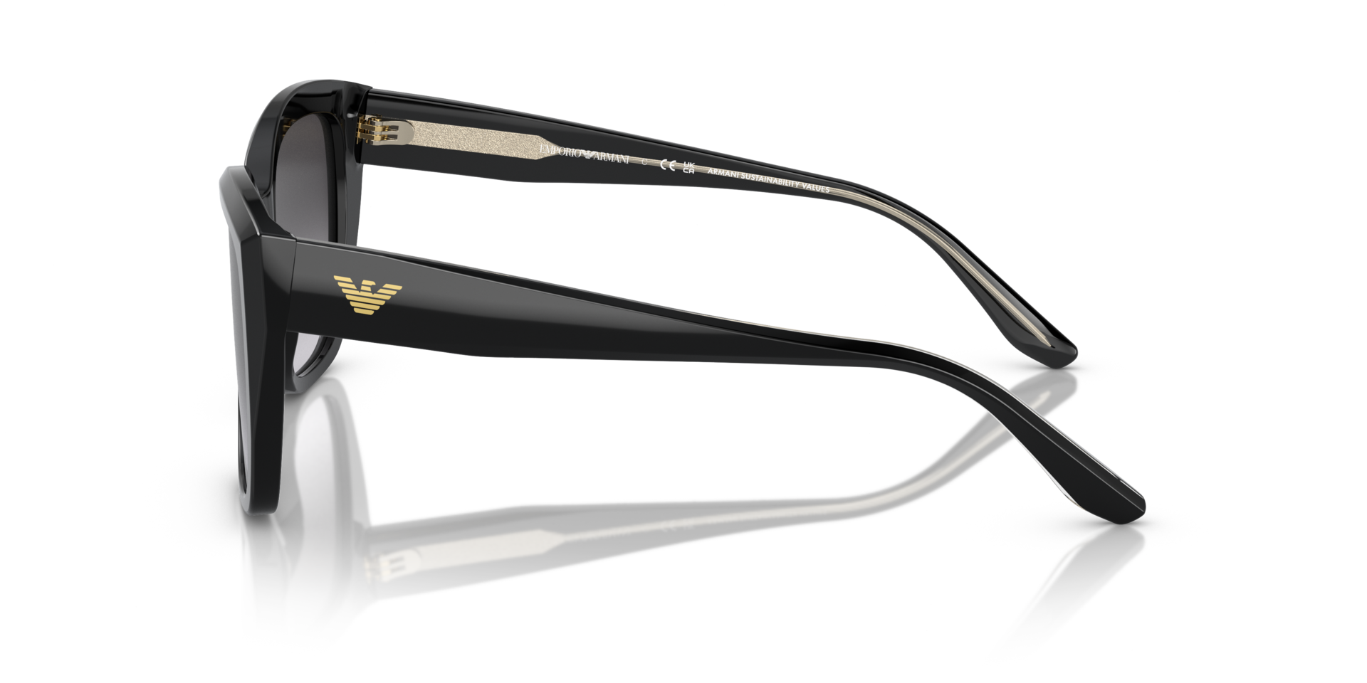 EA4198 Zwart AcetaatSunglass Frames van B24, Zijaanzicht
