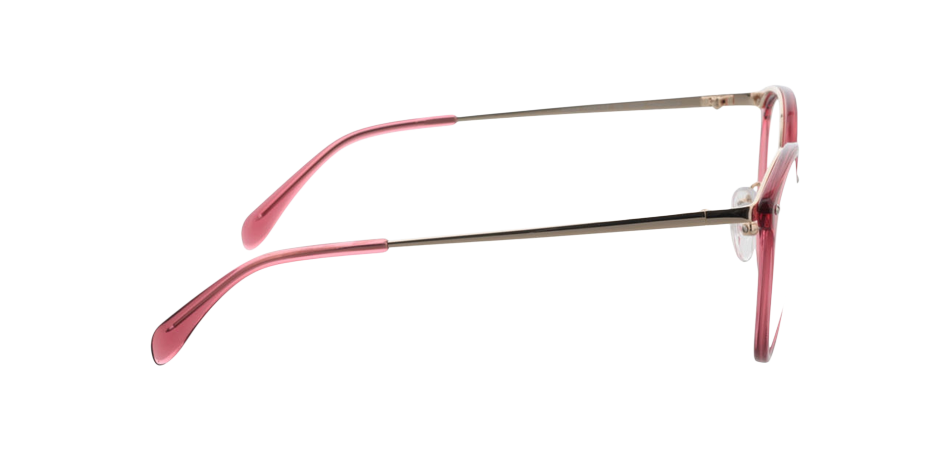 Charlotte Roze  &  goud AcetaatEyeglass Frames van B24, Zijaanzicht