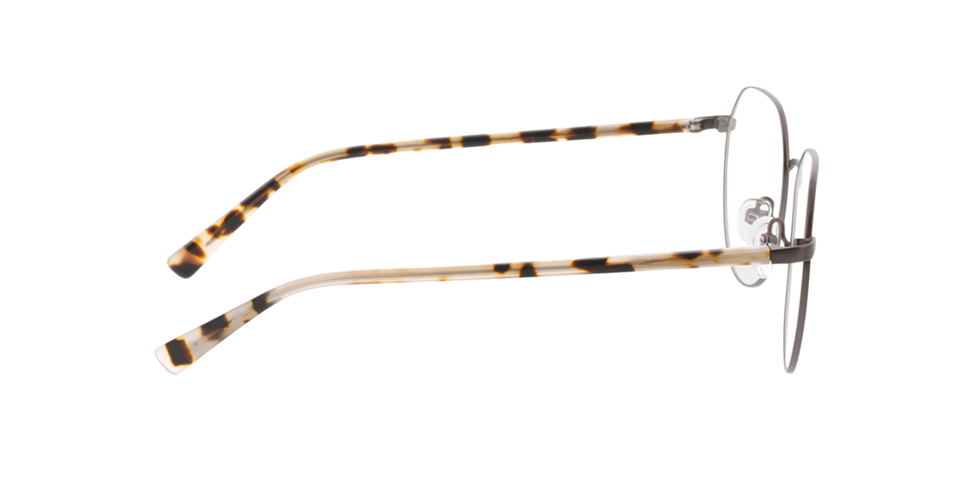Eos Antraciet  &  wit Havana MetaalEyeglass Frames van B24, Zijaanzicht