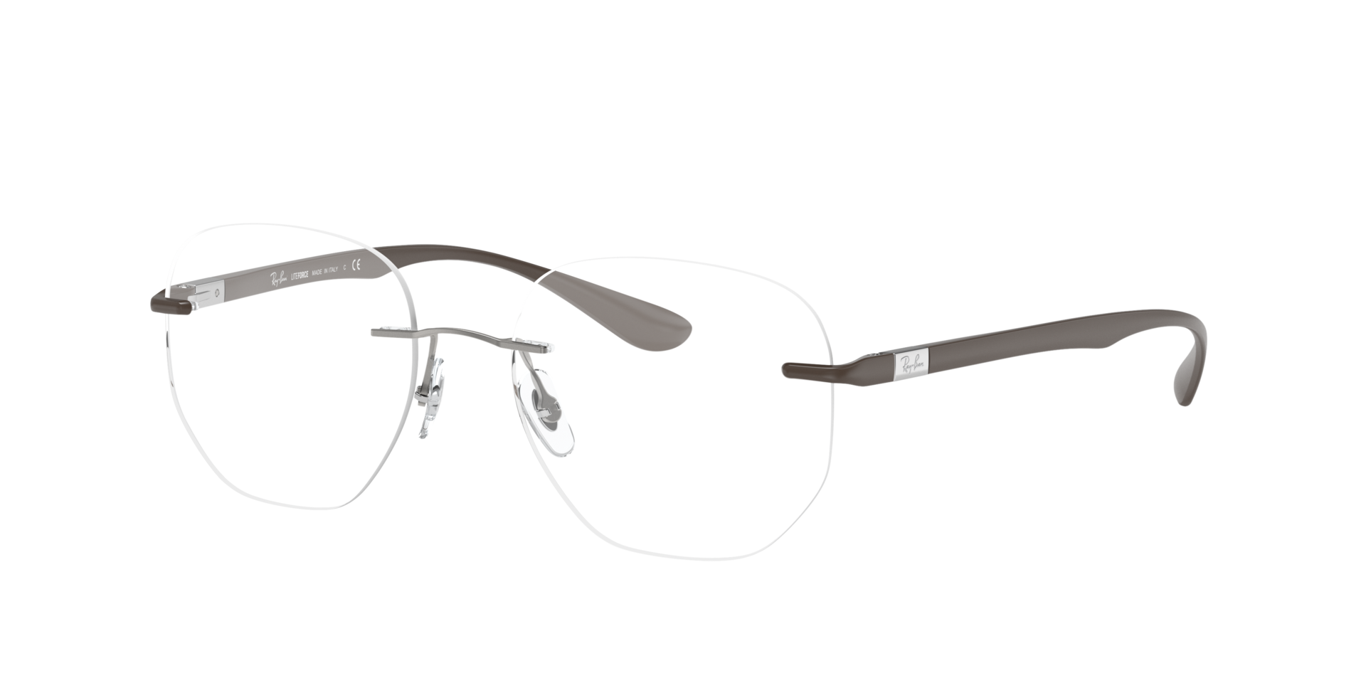 RB8766 Lichtbruin TitaanEyeglass Frames van B24, Hoekweergave