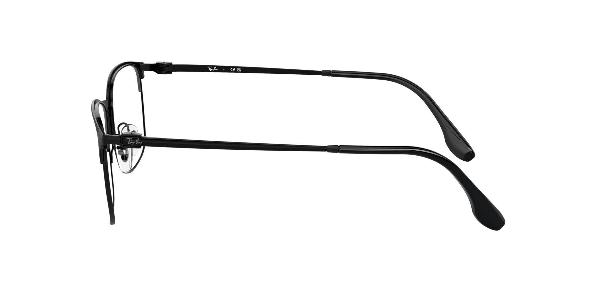 RB6494 Zwart MetaalEyeglass Frames van B24, Zijaanzicht