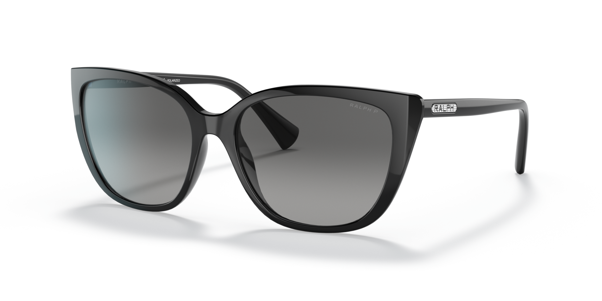 RA5274 Glanzend zwart KunststofSunglass Frames van B24, Hoekweergave