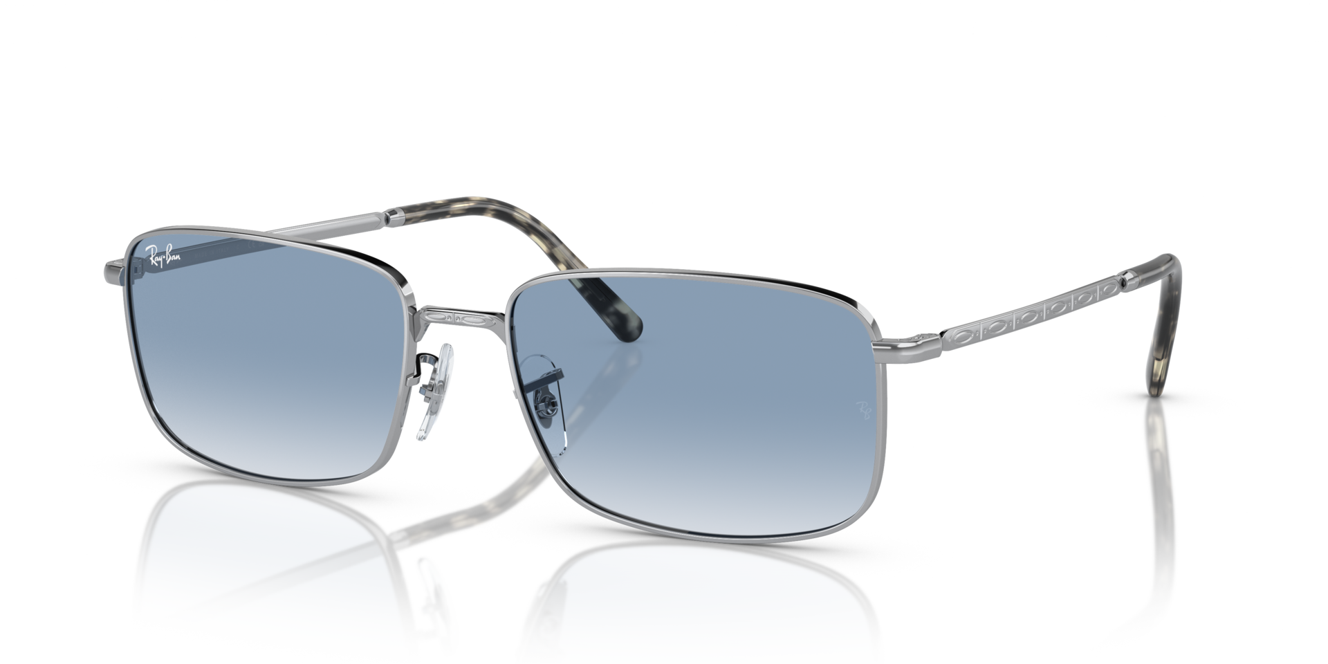 RB3717 Silber MetallSunglass Frames von B24, Dreiviertelansicht