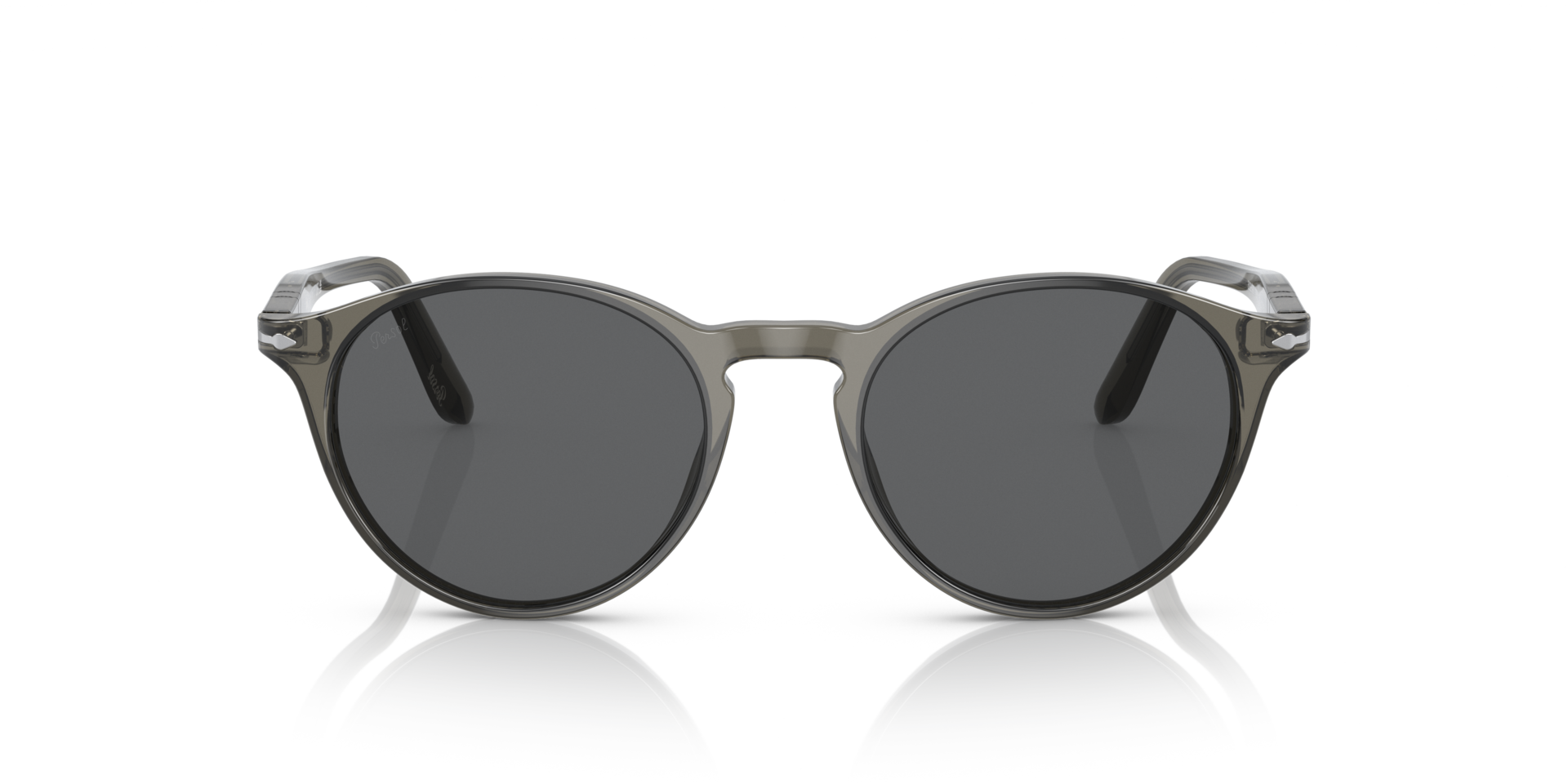 PO3092SM Donker transparant grijs AcetaatSunglass Frames van B24, Vooraanzicht