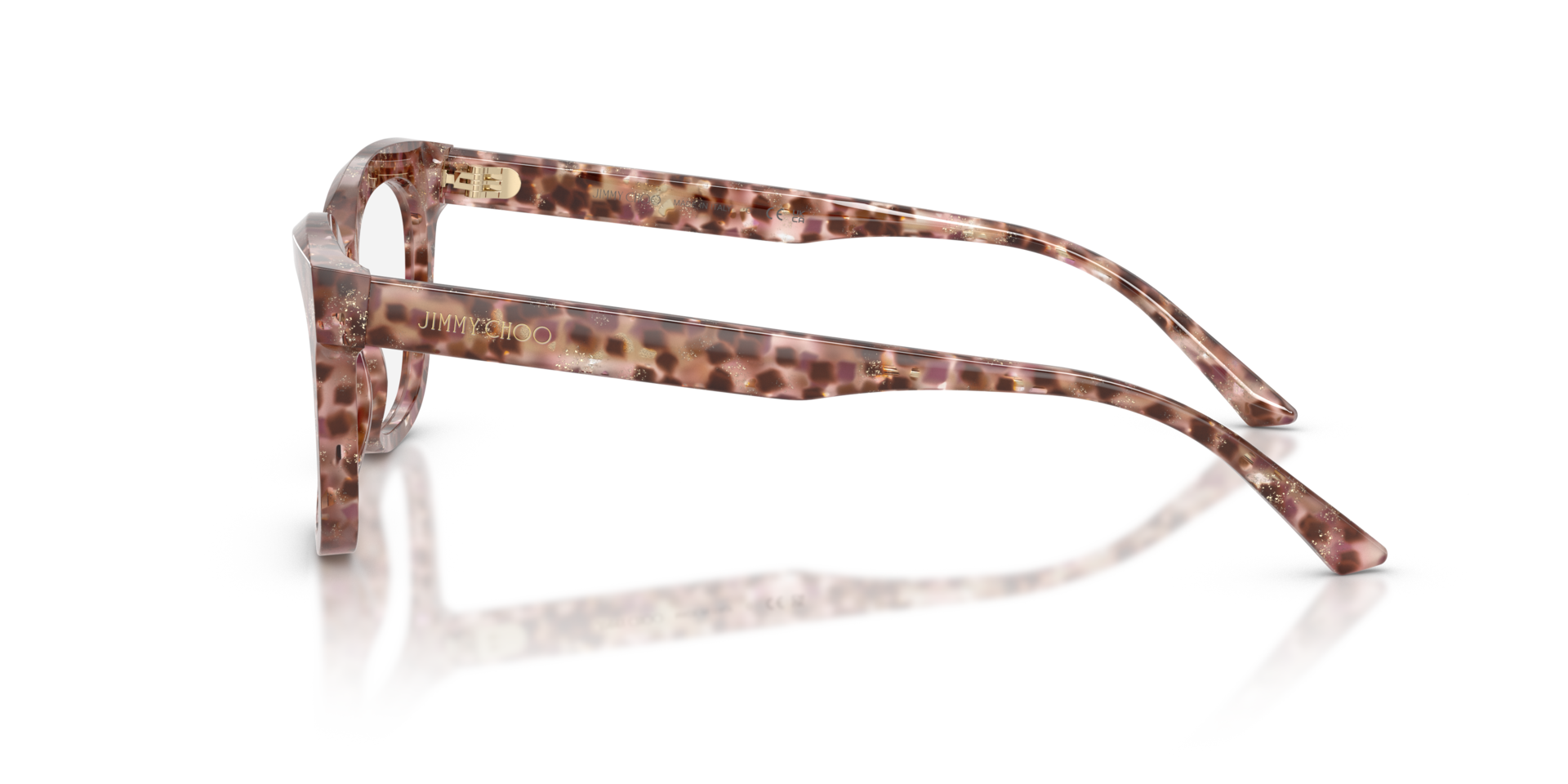 JC3072 Pink Glitter Havana AcetatEyeglass Frames von B24, Seitenansicht