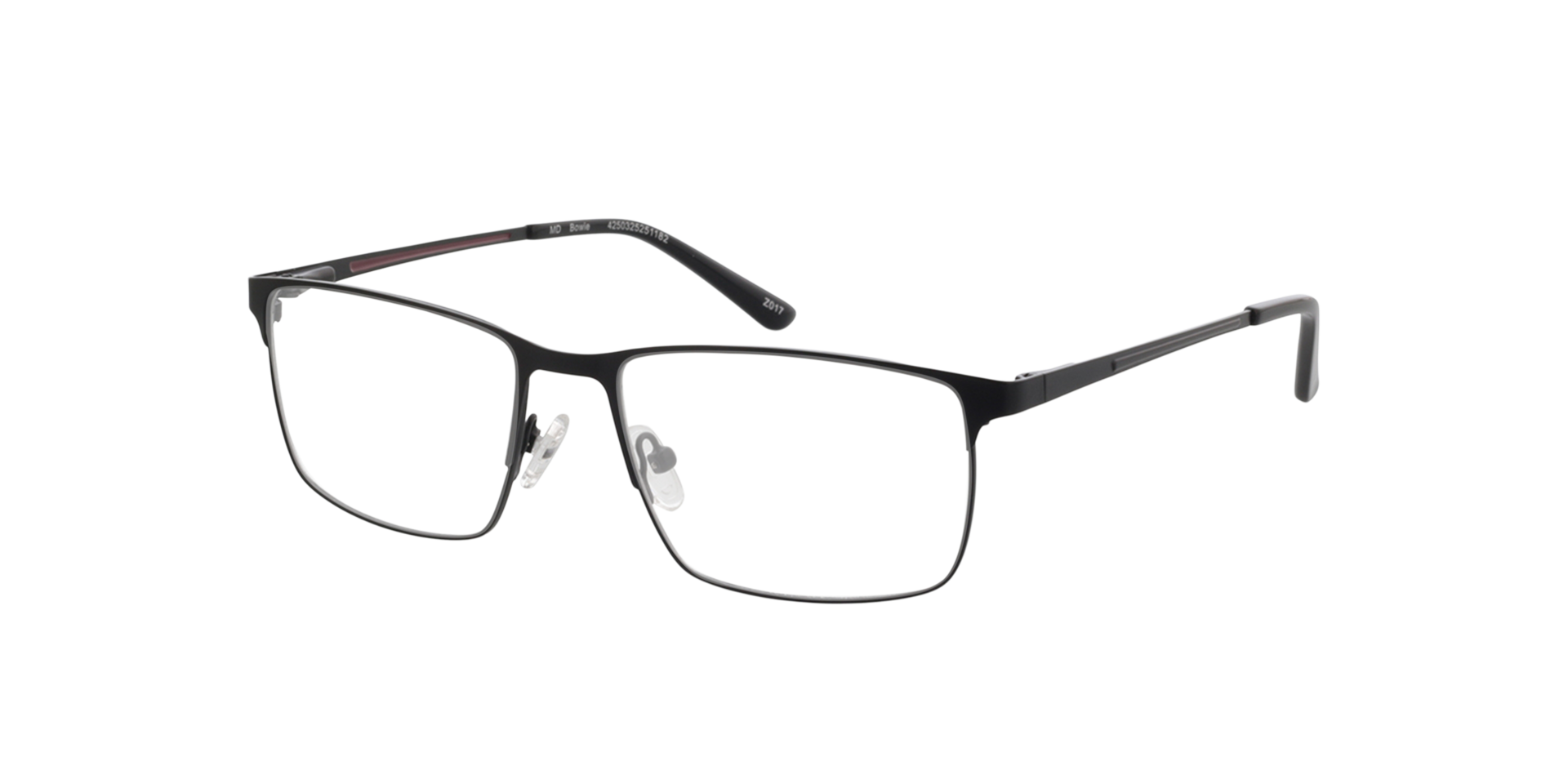 Bowie Mattschwarz MetallEyeglass Frames von B24, Dreiviertelansicht