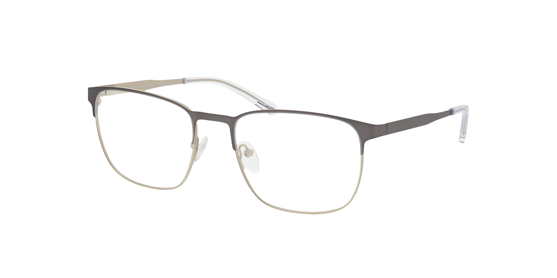 Hamilton Matt Gun  &  Matt Gold MetallEyeglass Frames von B24, Dreiviertelansicht