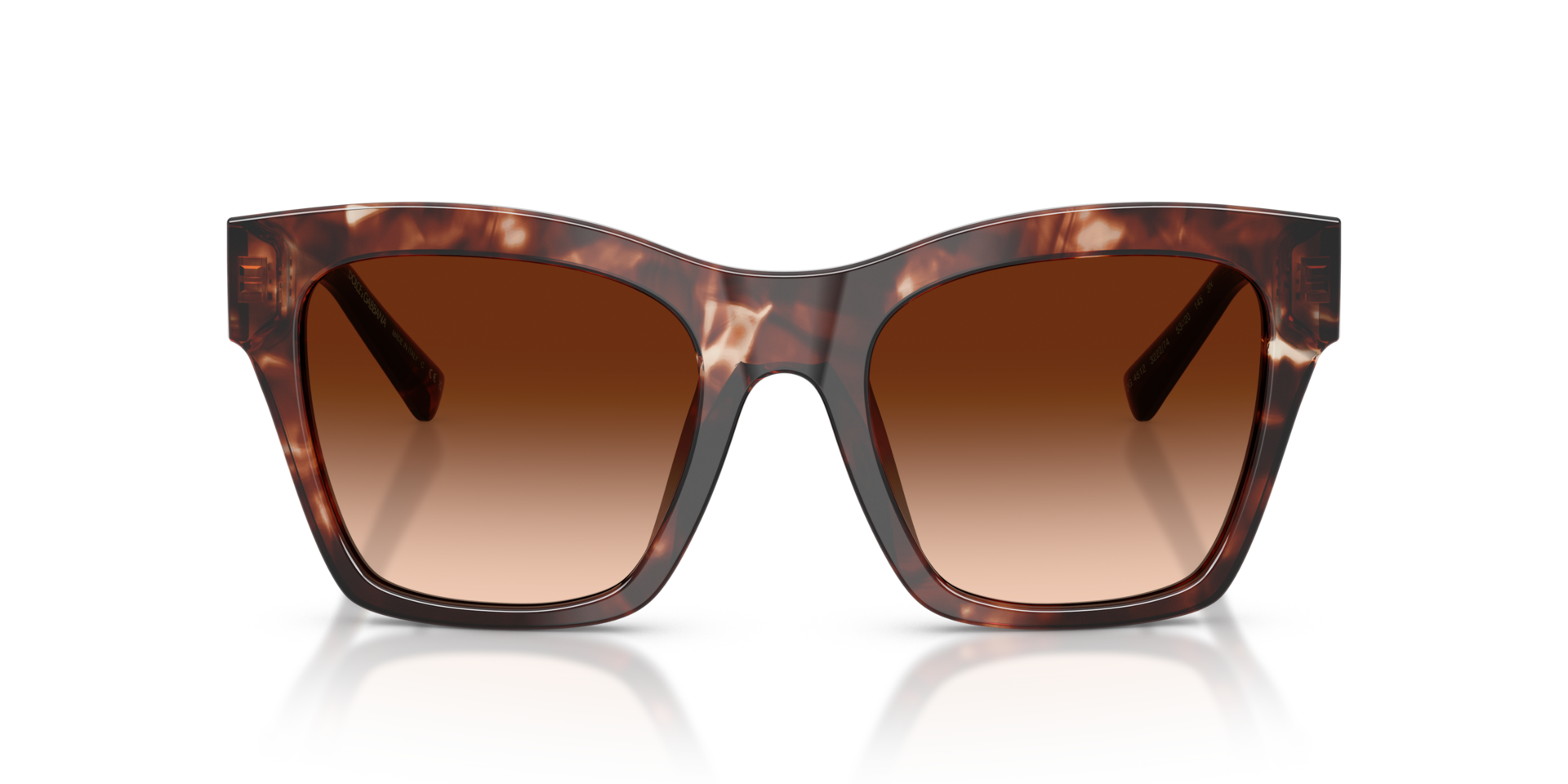 DG4512 Dark Red Havana AcetaatSunglass Frames van B24, Vooraanzicht