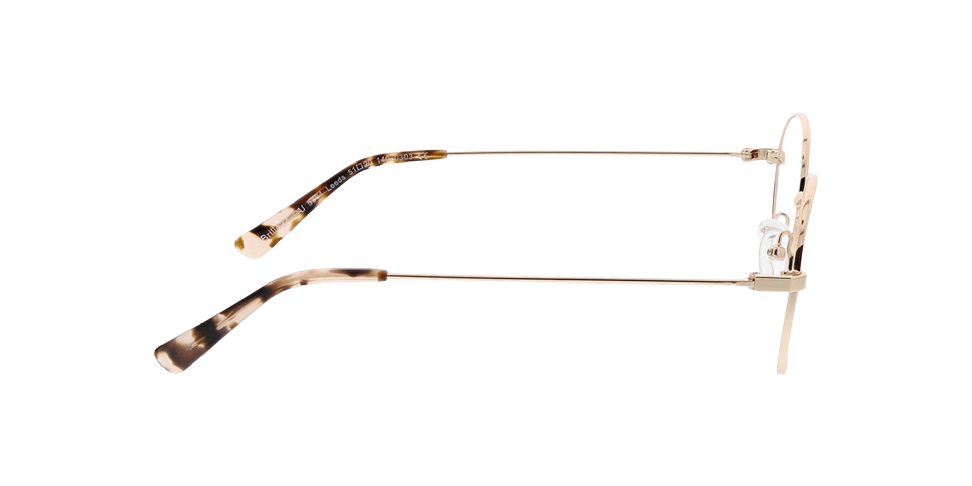 Leeds Roségoud MetaalEyeglass Frames van B24, Zijaanzicht
