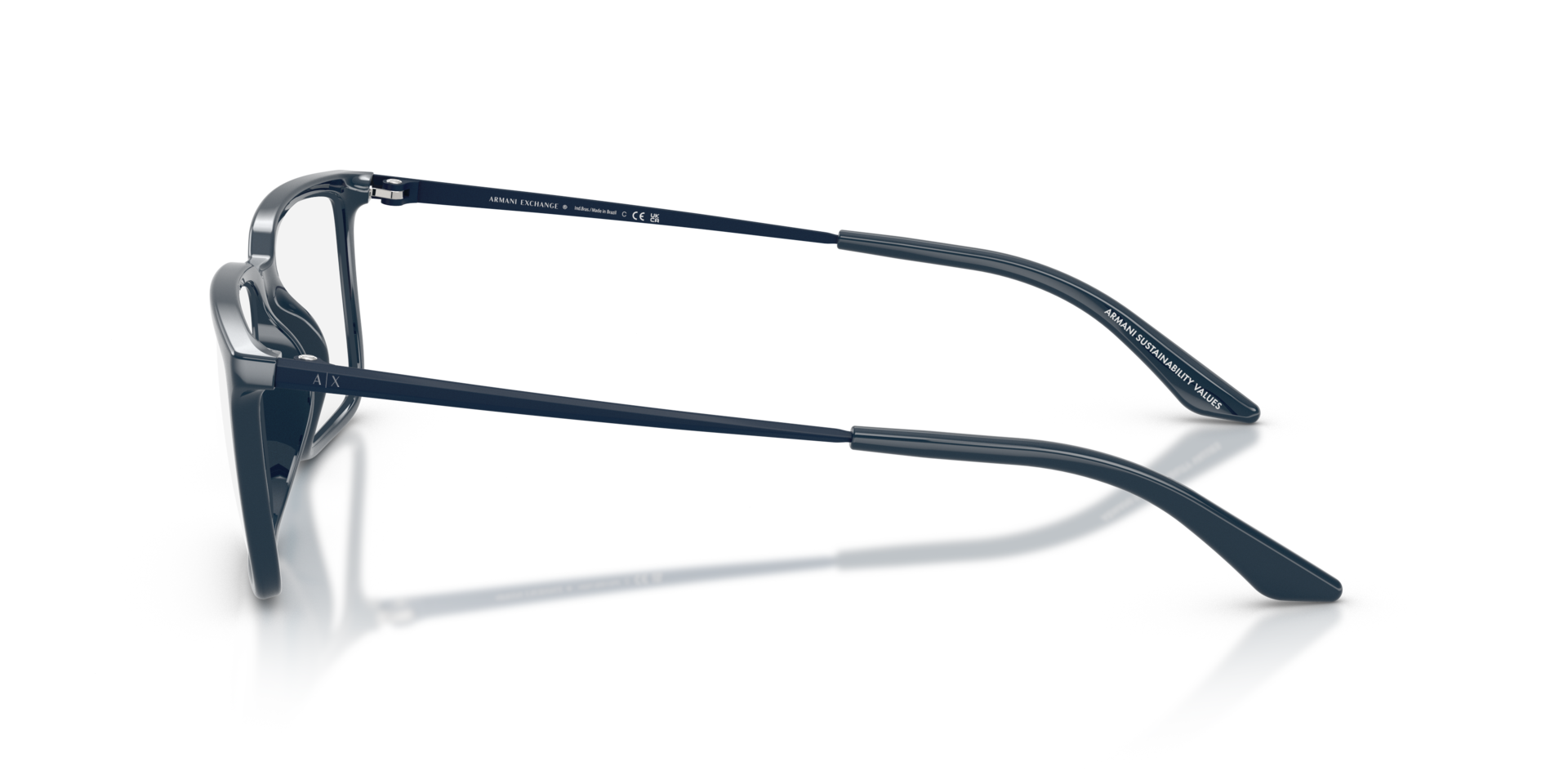 AX3141U Shiny Blue KunststofEyeglass Frames van B24, Zijaanzicht