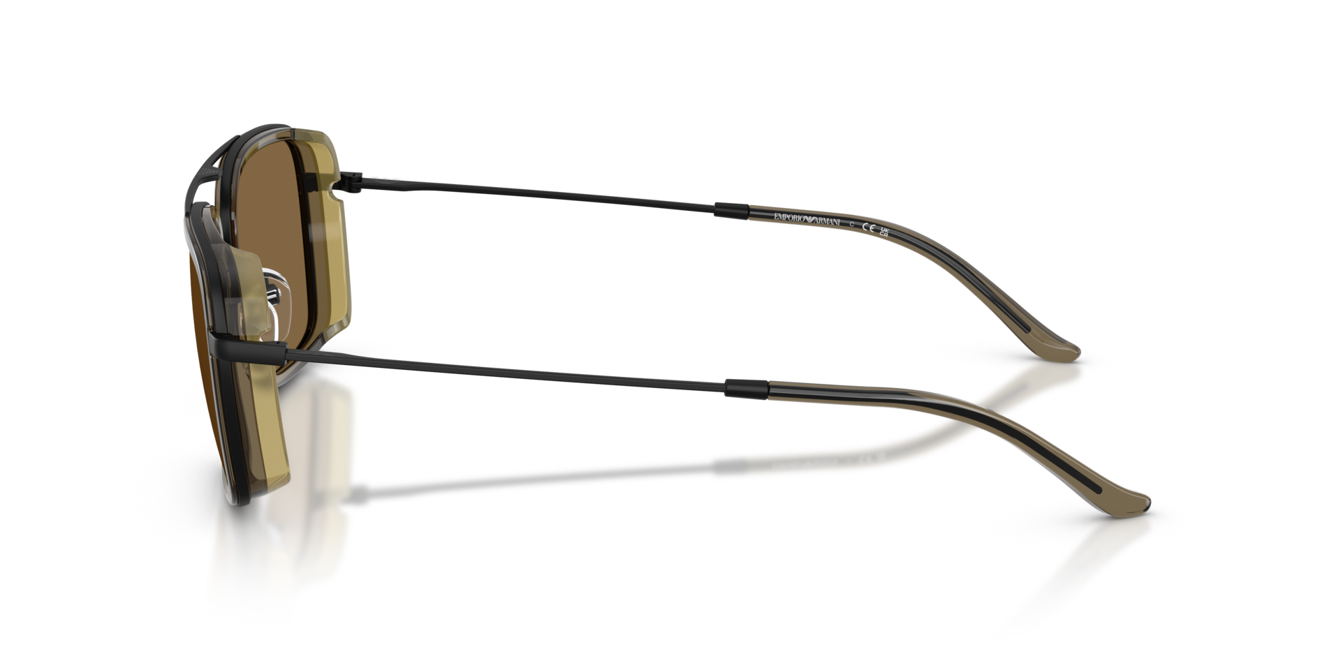 EA2162 Matzwart MetaalSunglass Frames van B24, Zijaanzicht