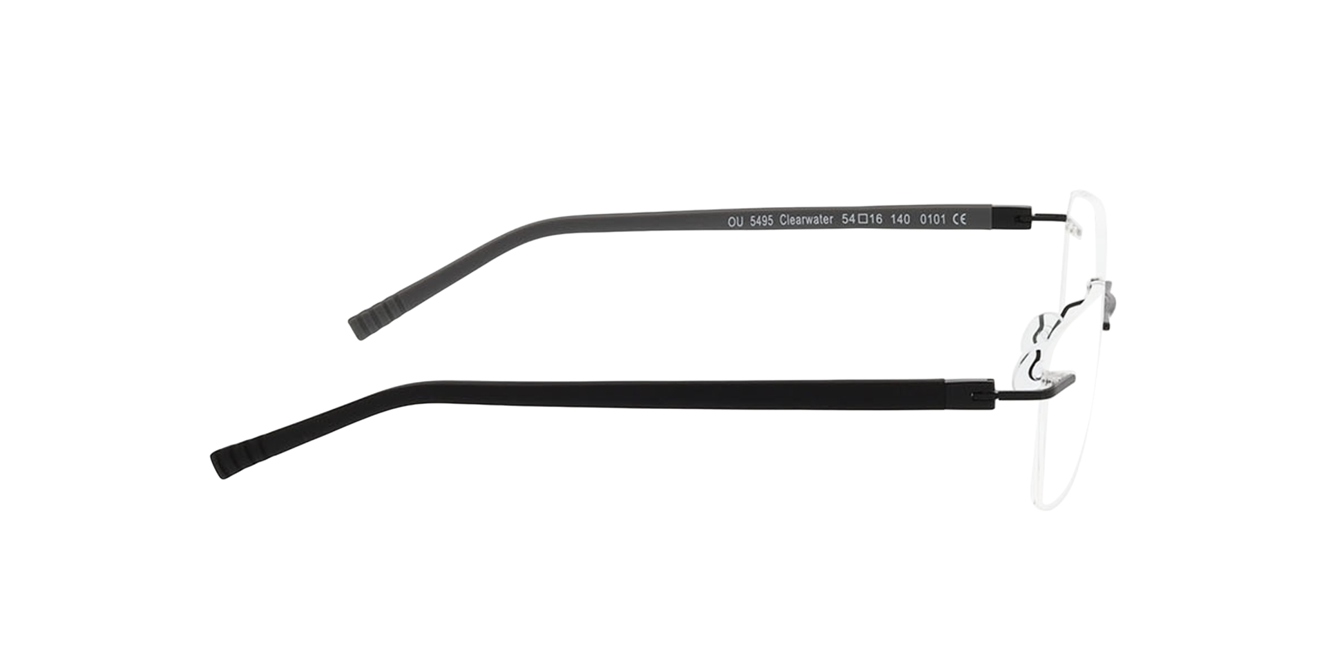 Clearwater Schwarz MetallEyeglass Frames von B24, Seitenansicht