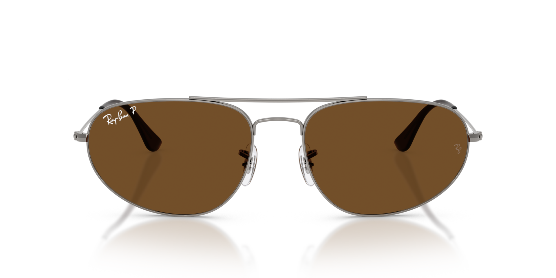 RB3945 Staalgrijs MetaalSunglass Frames van B24, Vooraanzicht