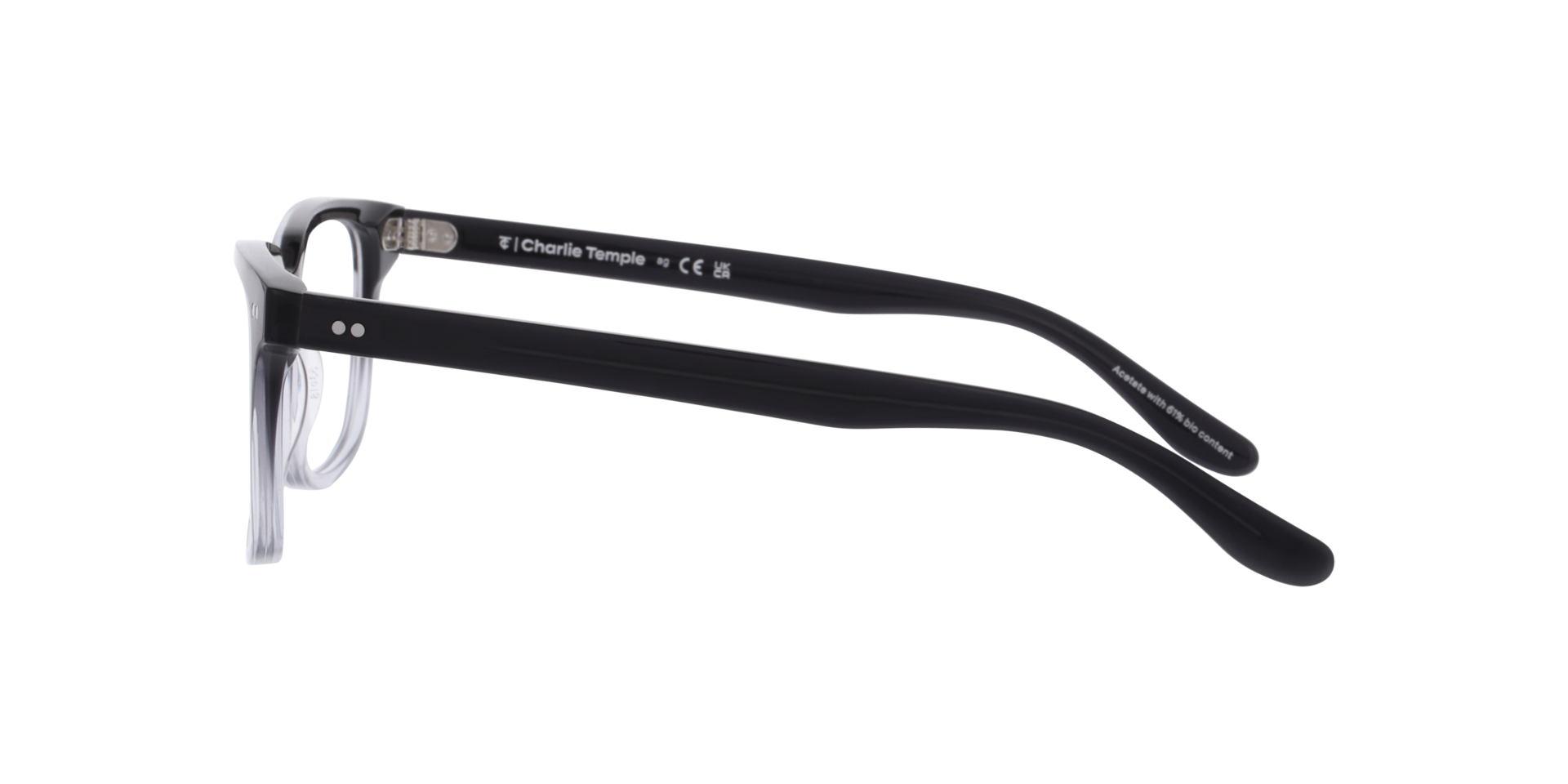 Callum Gradient Crystal Grey & Blue AcetatEyeglass Frames von B24, Seitenansicht