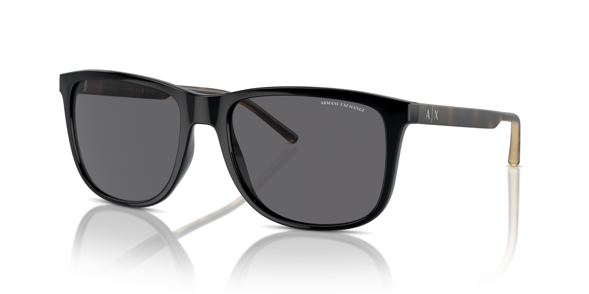 AX4070S Glanzend zwart KunststofSunglass Frames van B24, Hoekweergave