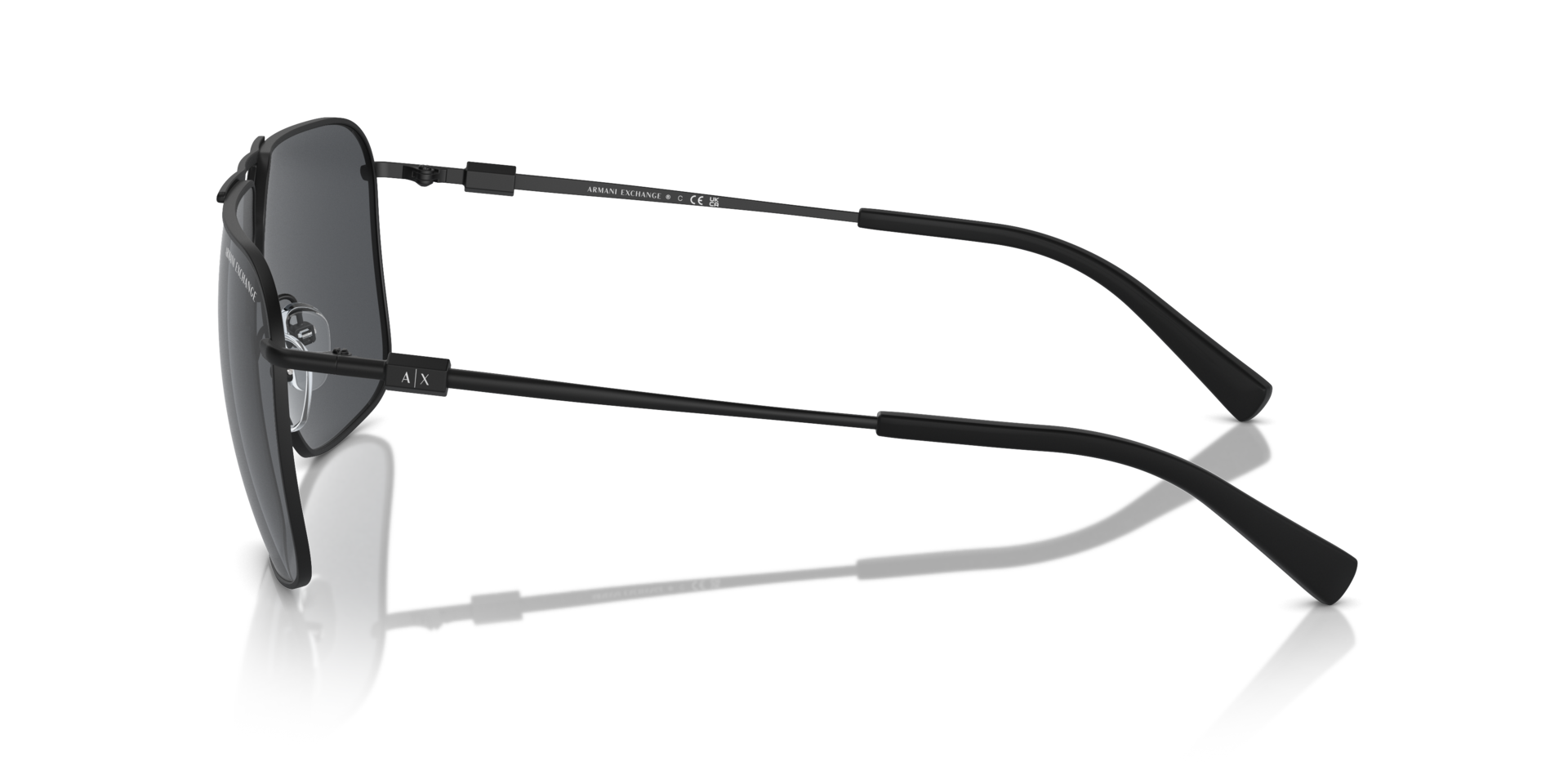 AX2050S Matzwart MetaalSunglass Frames van B24, Zijaanzicht