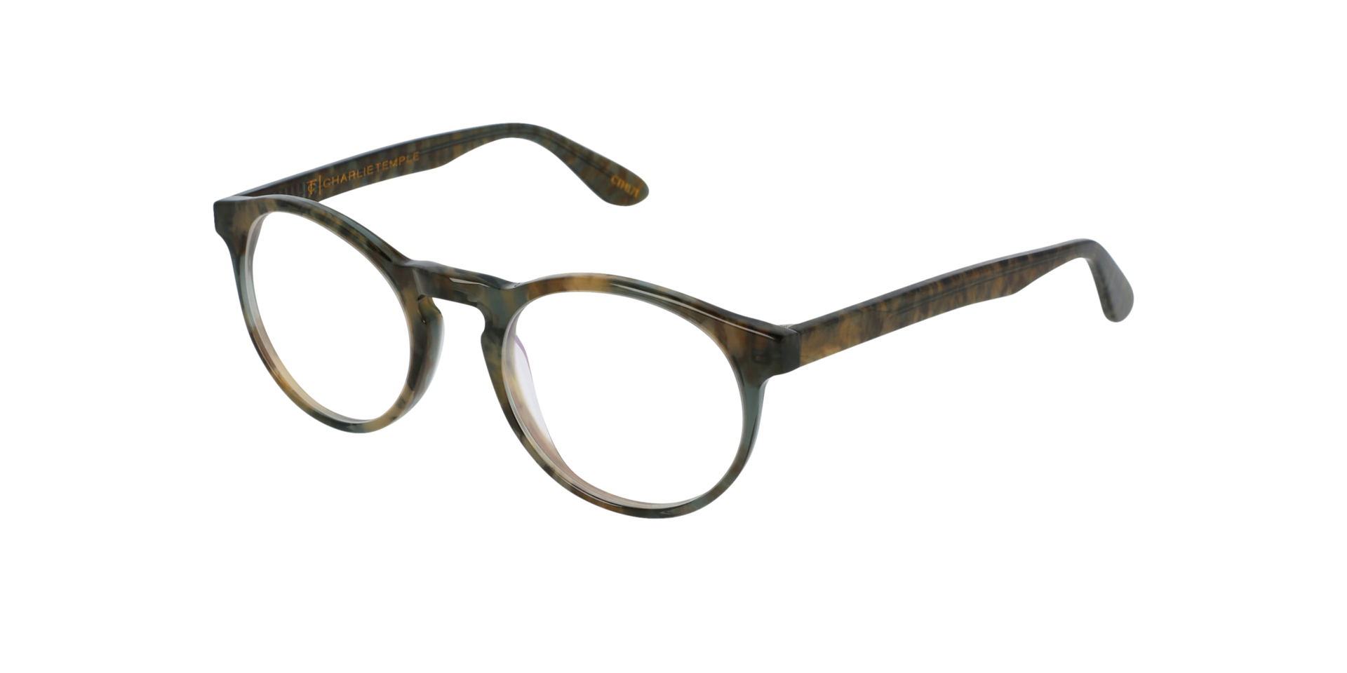 Steven S. African Greenish AcetatEyeglass Frames von B24, Dreiviertelansicht