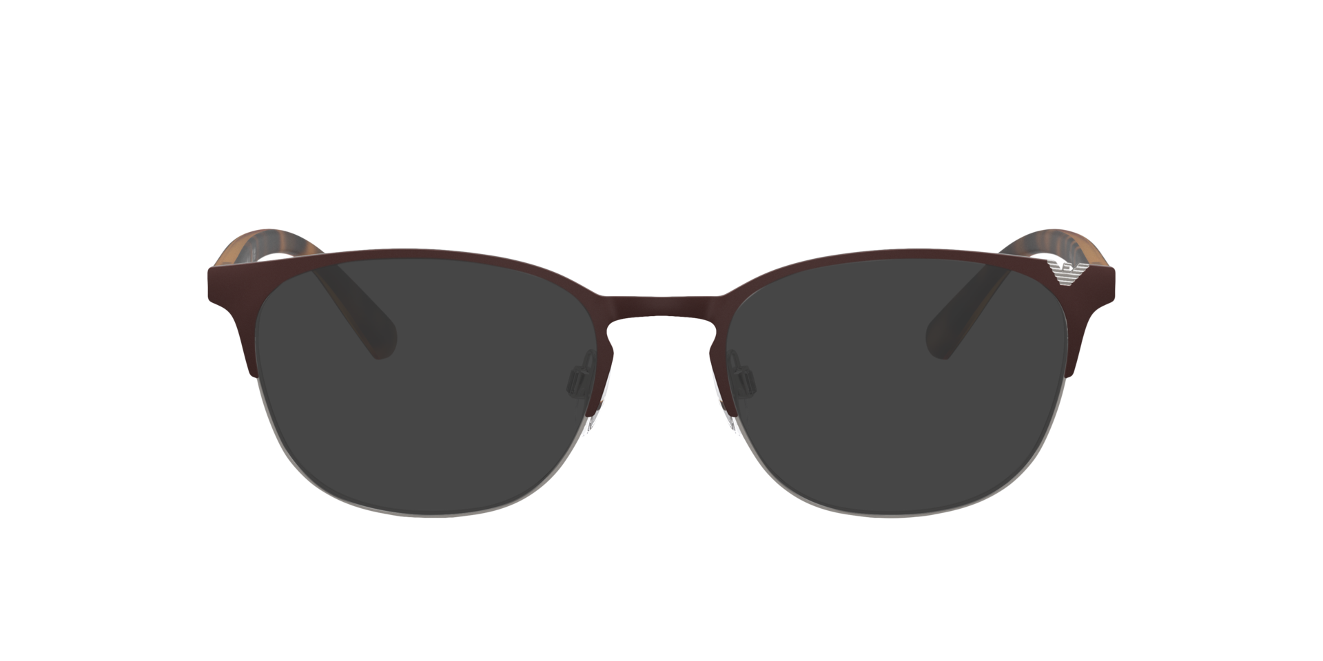 EA1059 Mattbraun & Gunmetal MetallEyeglass Frames von B24, mit getönten Gläsern