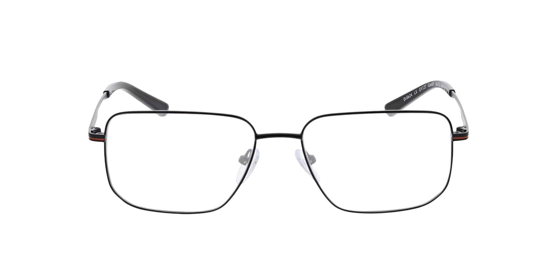 Cardiff Mattschwarz MetallEyeglass Frames von B24, Vorderansicht