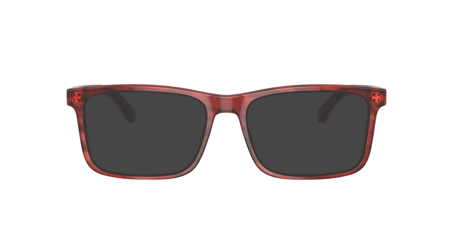 EA3227 Glanzend bordeaux & bovenkant smoke AcetaatEyeglass Frames van B24, met getinte lenzen