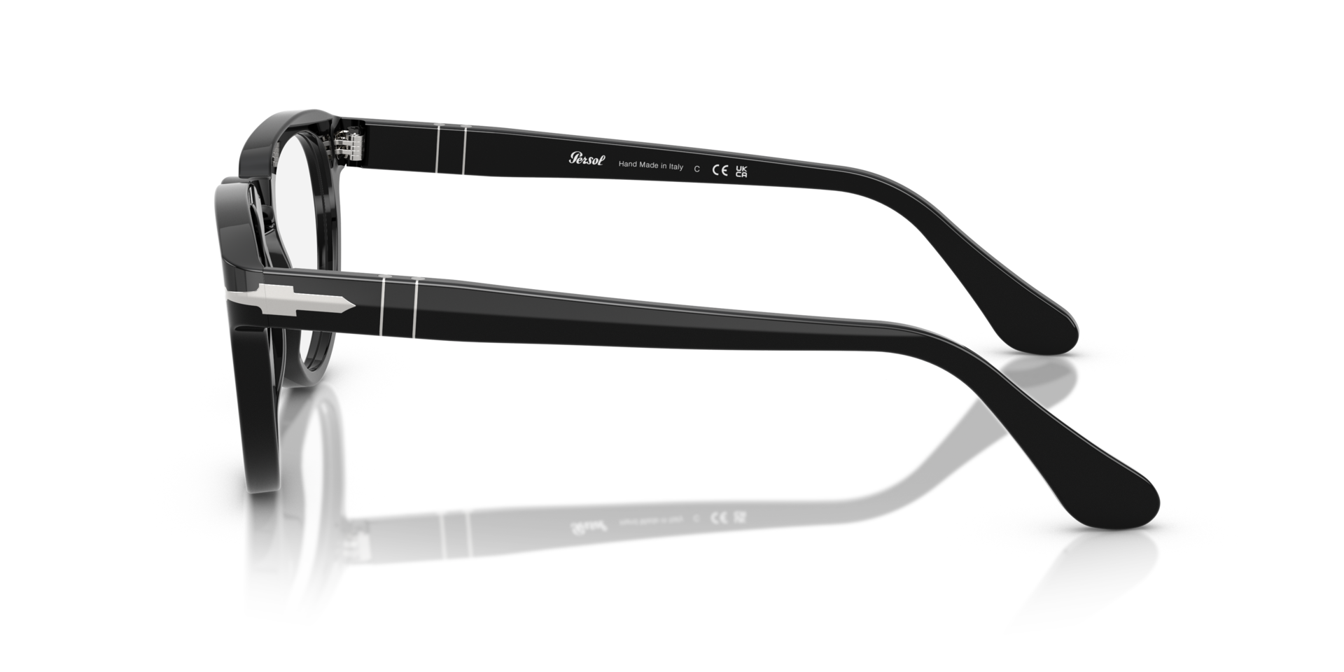 PO3377V Zwart AcetaatEyeglass Frames van B24, Zijaanzicht