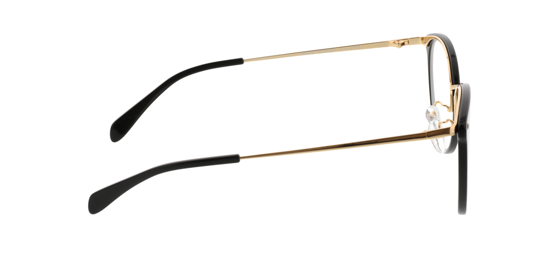 Charlotte Zwart & goud AcetaatEyeglass Frames van B24, Zijaanzicht