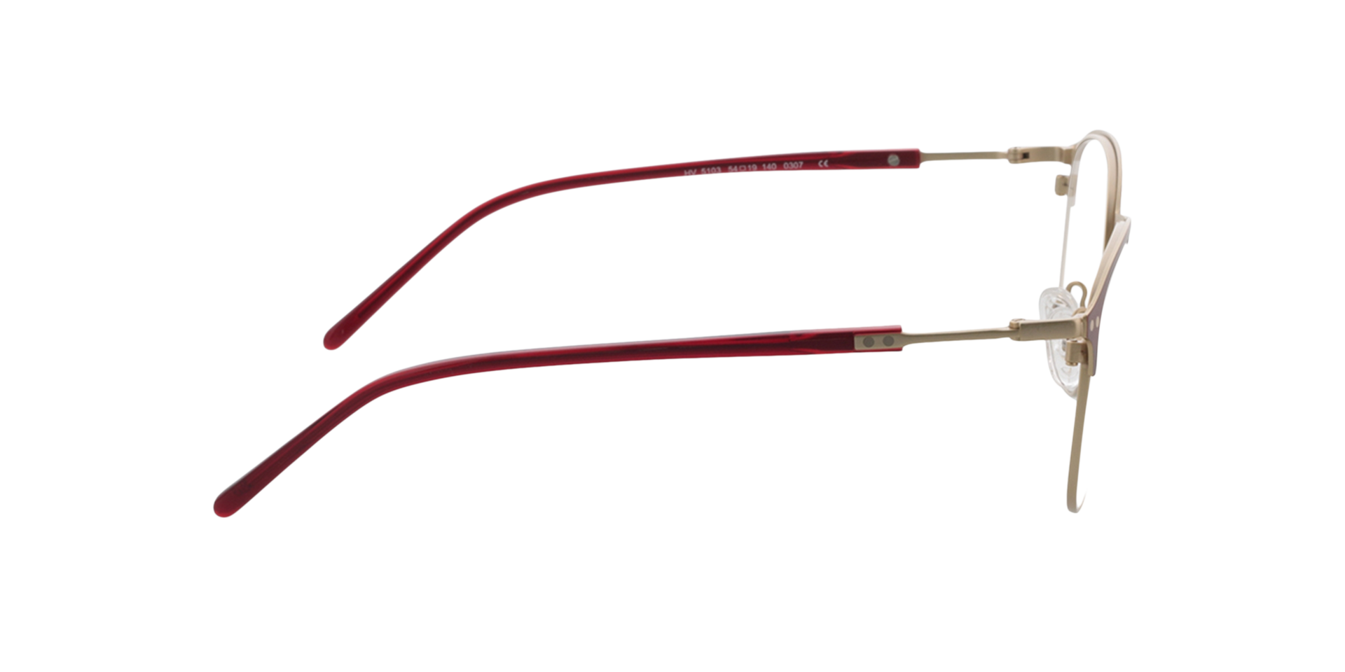 Jamie Satijn goud  &  matrood MetaalEyeglass Frames van B24, Zijaanzicht