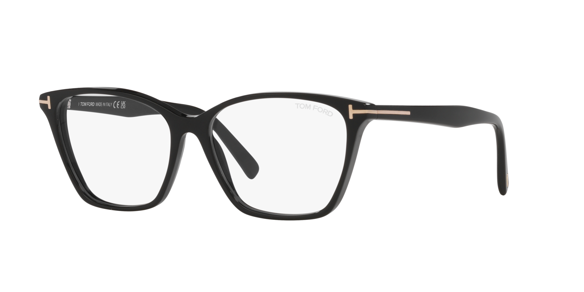 FT5949-B Glänzendes Schwarz AcetatEyeglass Frames von B24, Dreiviertelansicht