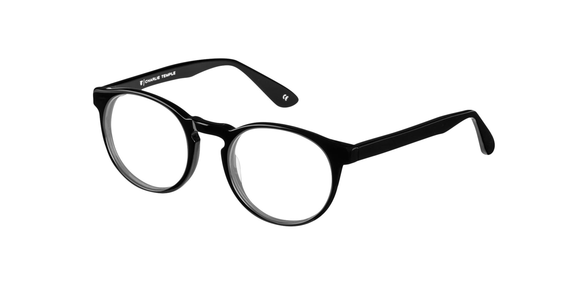 Steven S. Jet Black AcetaatEyeglass Frames van B24, Hoekweergave